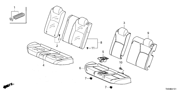 2023 Honda Civic PAD, RR Diagram for 82137-T60-A01