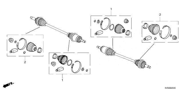 2025 Honda HR-V BOOT SET, OUTBOARD Diagram for 42018-3M9-305