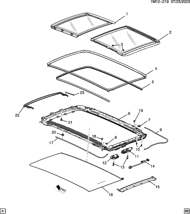 2025 Honda Prologue WINDOW, SUN RF Diagram for 26464786