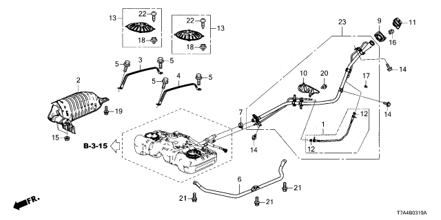 2022 Honda HR-V PIPE, FUEL FILLER Diagram for 17649-T7X-A01