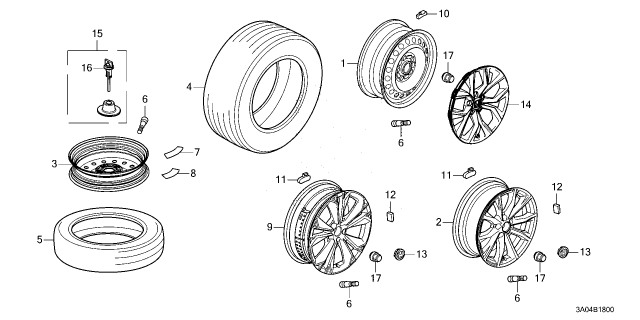 2026 Honda CR-V W-DISK (18X7 1/2J) Diagram for 42700-3F0-H81