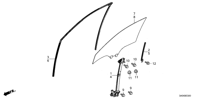 2023 Honda CR-V REGULATOR, L- FR- DR Diagram for 72250-3A0-A01