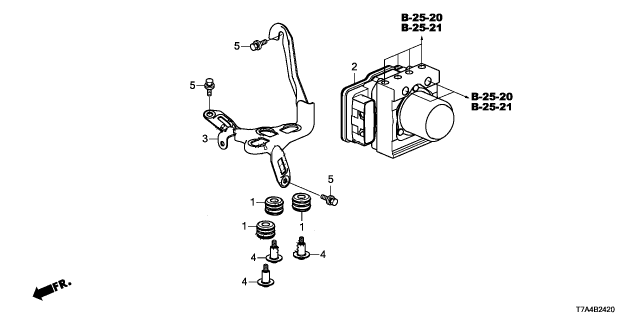 2022 Honda HR-V MODULATOR ASSY-, VSA Diagram for 04571-T7X-A41