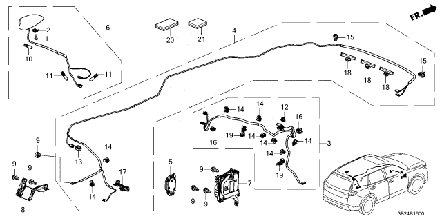 2023 Honda CR-V Hybrid ANTENNA *NH904M* Diagram for 8A150-3A0-A51ZC