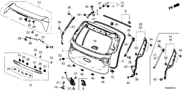 2024 Honda Pilot SPRING SET Diagram for 74981-T90-305