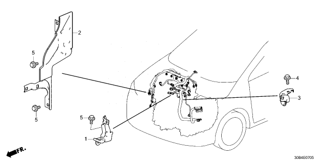 2023 Honda Accord Hybrid STAY, ENGINE HARNESS Diagram for 32741-6MA-J70