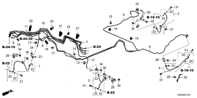 2023 Honda Accord Hybrid PIPE T COMP, BRAKE Diagram for 46373-30B-A01