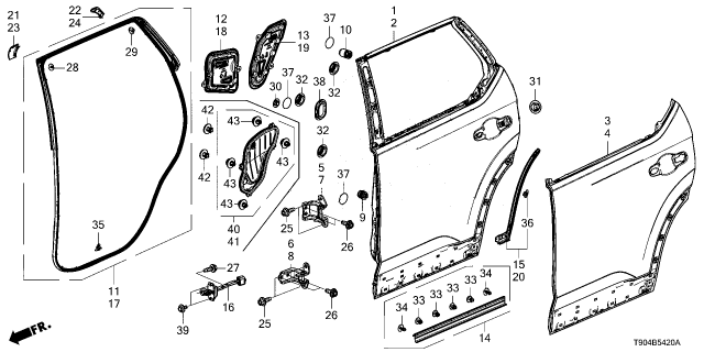 2024 Honda Pilot SEAL, RR Diagram for 72827-TYA-A01
