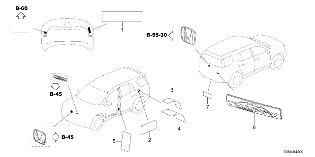 2026 Honda Passport PLACARD Diagram for 42762-3BM-A10