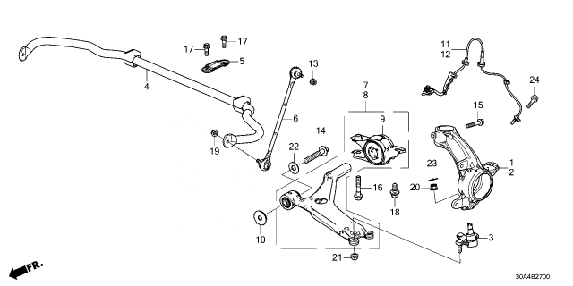 2024 Honda Accord STABI COMP, FR Diagram for 51300-30A-A11