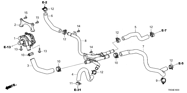 2025 Honda CR-V WATER PUMP, ELECTRIC Diagram for 1J200-6GS-005