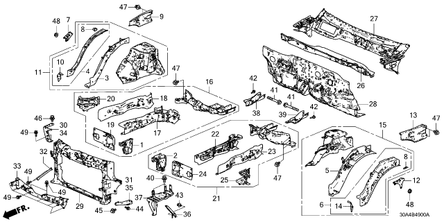 2023 Honda Accord WSHLD LOWER COMP Diagram for 61140-30A-305ZZ
