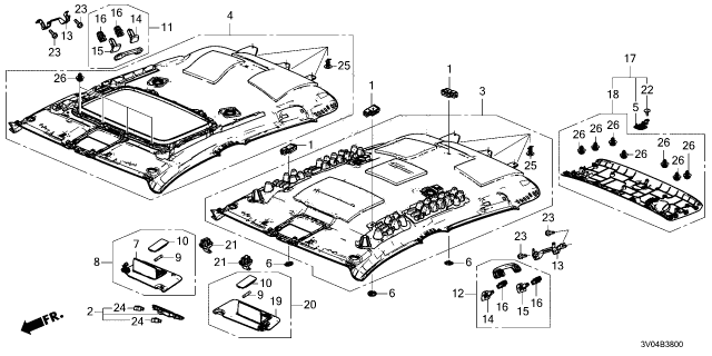 2023 Honda HR-V SUNVISOR *NH882L* Diagram for 83230-3W0-A11ZB