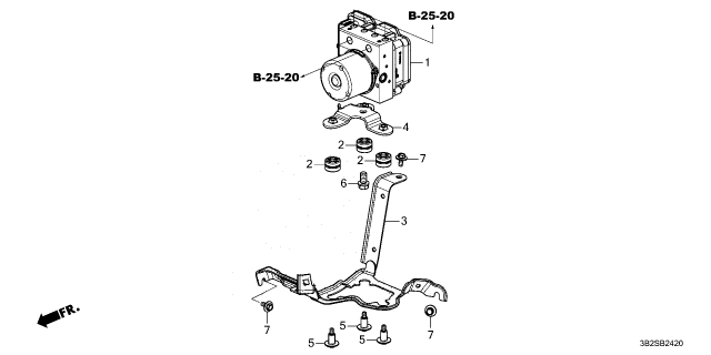 2026 Honda CR-V Hybrid MODULATOR ASSY-, VSA Diagram for 57100-3D5-A51