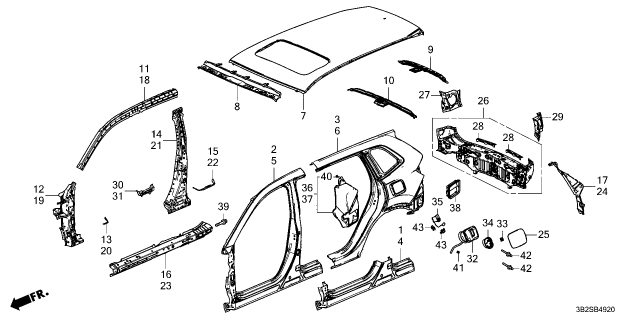 2026 Honda CR-V Hybrid SEPARATOR, R- FR Diagram for 63138-3A0-A01