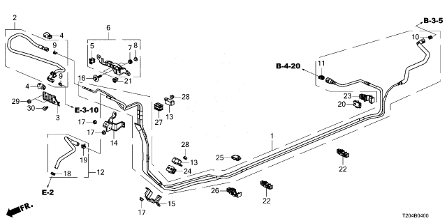 2022 Honda Civic STAY, FUEL FEED HOSE Diagram for 16730-64A-A00
