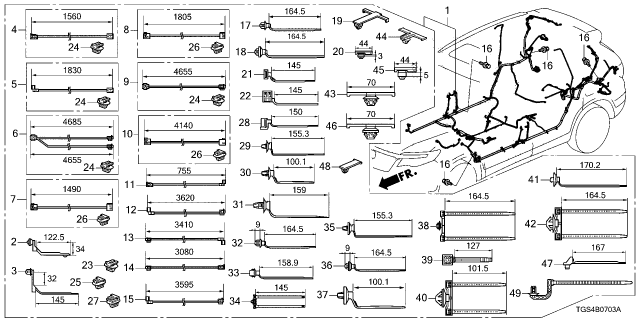 2023 Honda Passport FEEDER ASSY-, MOST Diagram for 39165-TGS-M83