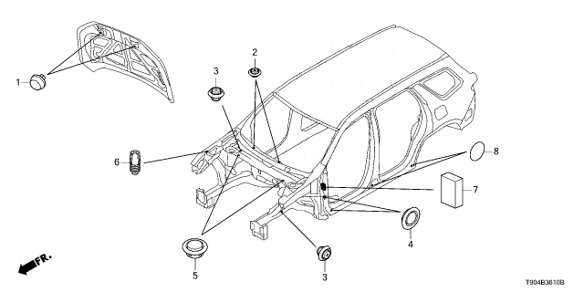2023 Honda Pilot BLOCK, FR- PLR Diagram for 74294-T90-A00