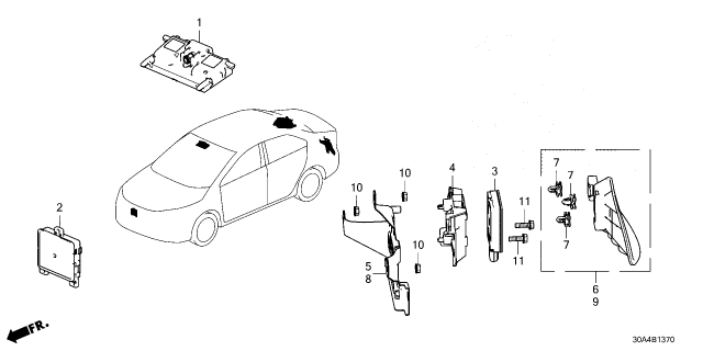 2023 Honda Accord SET, FR- RADAR CTR Diagram for 8S303-30A-A03