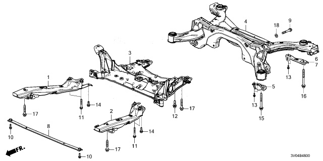2024 Honda HR-V SUB-FRAME ASSY-, FR Diagram for 50200-3W0-A00