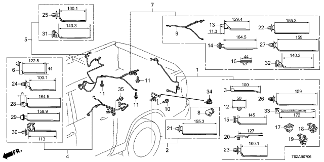 2025 Honda Ridgeline 4 Door Black Edition AWD 9AT Wire Harness Diagram 7