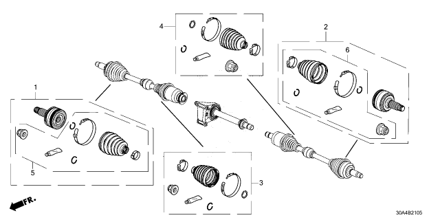 2025 Honda Accord BOOT SET, INBOARD Diagram for 44017-30A-305