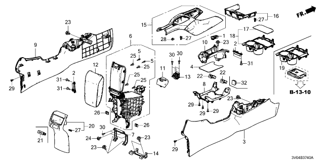 2024 Honda HR-V ARMREST *YR666L* Diagram for 83416-3W0-A11ZA