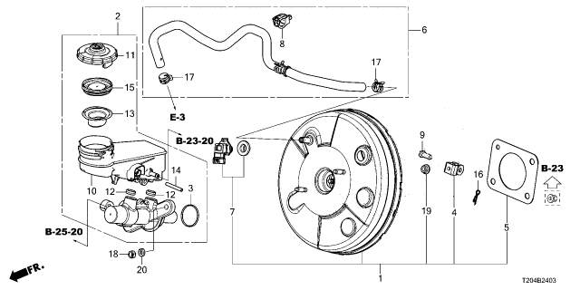 2025 Honda Civic SET, MASTER CYLINDER Diagram for 46101-T20-A10