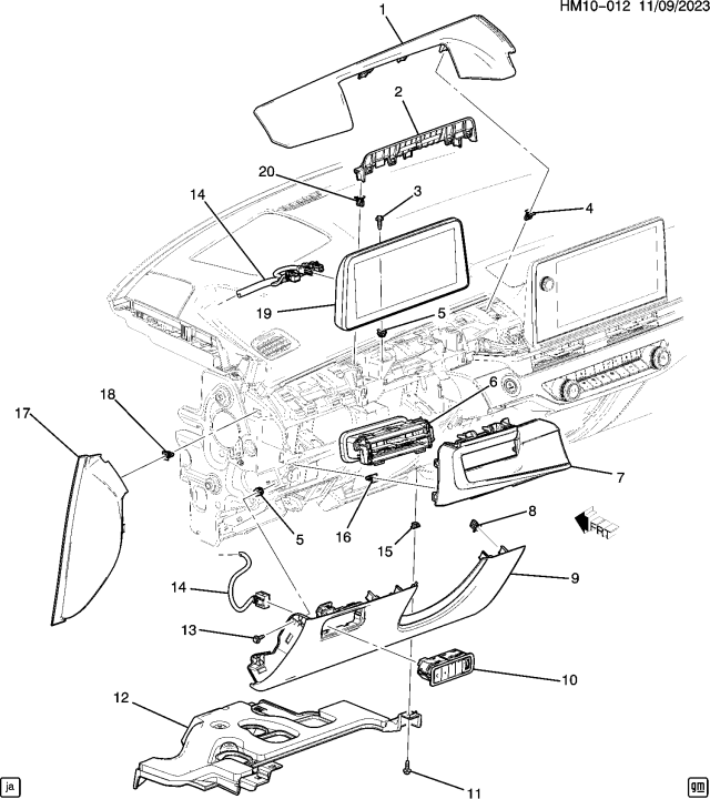 2024 Honda Prologue 5 Door Elite AWD 1AT Instrument Panel Diagram 2