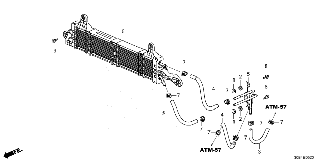 2023 Honda Accord Hybrid HOSE (220MM) (ATF) Diagram for 25212-RJA-007