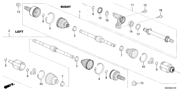2026 Honda Prelude DRIVESHAFT ASSY-, R Diagram for 44305-36W-J01