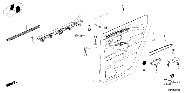2026 Honda Passport FLANGE, R- *NH900L* Diagram for 83706-T90-A01ZA