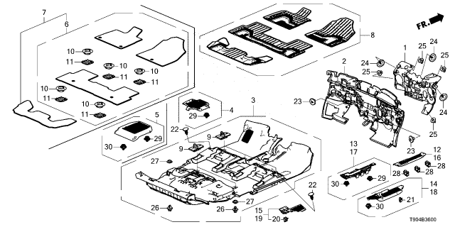 2023 Honda Pilot INSULATOR, DASHBOARD Diagram for 74251-3BM-A00