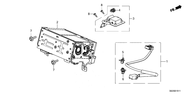 2025 Honda CR-V Hybrid ANTENNA ASSY-, GNSS Diagram for 8B550-3A0-A11