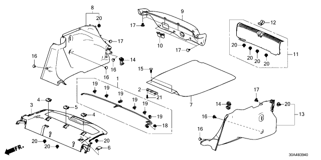 2025 Honda Accord SUB-WIRE, RR- TRAY Diagram for 32163-30A-A00