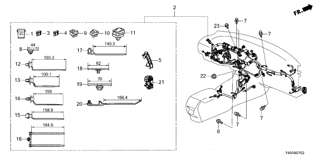 2026 Honda Civic HARN, INSTRUMENT Diagram for 32117-T64-A20