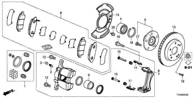 2022 Honda HR-V SET PAD, FR Diagram for 45022-T7W-A01