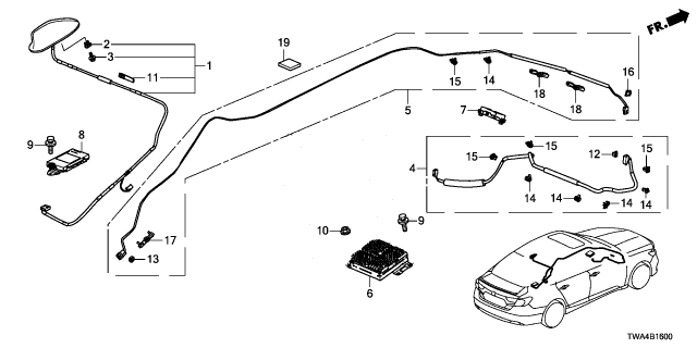 2022 Honda Accord Hybrid FEEDER ASSY-, ROOF Diagram for 39160-TWA-A01