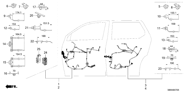 2026 Honda Passport CLIP, CONNECTOR Diagram for 91535-T90-A01