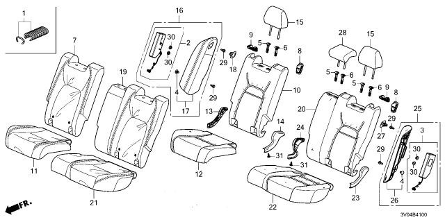 2024 Honda HR-V MODULE, R- SIDE Diagram for 78650-3W0-A00