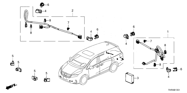 2025 Honda Odyssey SENSOR UNIT, PARKING Diagram for 39670-THR-A82