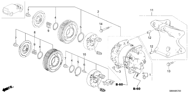 2026 Honda Passport BRACKET, COMPRESSOR Diagram for 38930-61A-A00