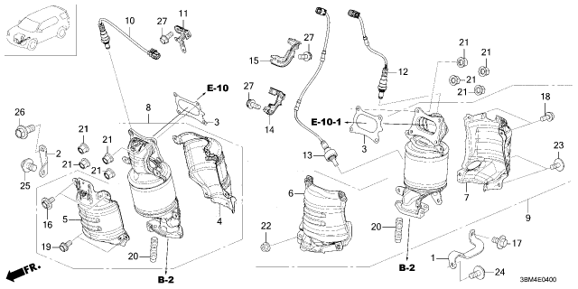 2026 Honda Passport CONVERTER ASSY-, FR Diagram for 18180-6ZJ-A00