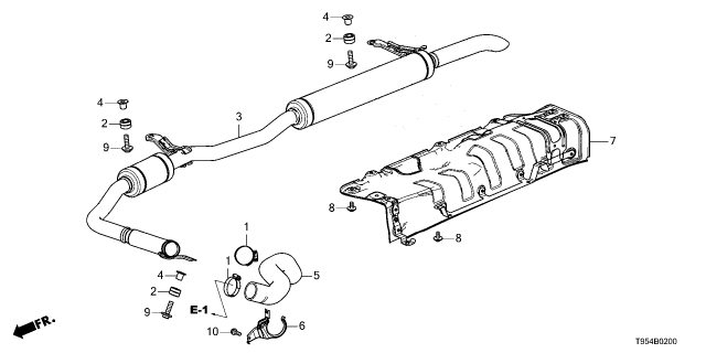 2025 Honda CR-V PIPE B, EX Diagram for 18220-T95-A03