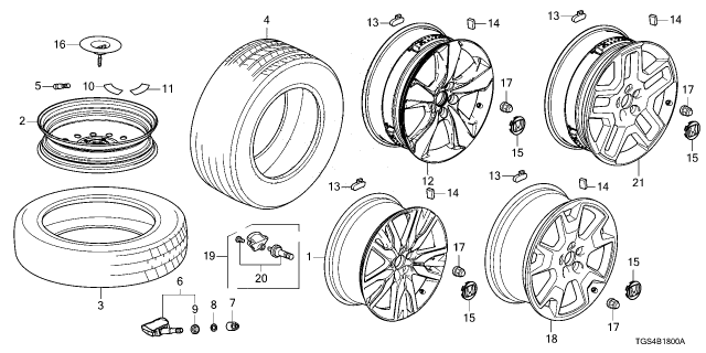 2025 Honda Passport W-WHEEL (20X8 1/2J) Diagram for 42800-TGS-A40