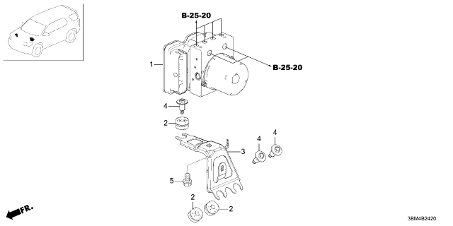 2026 Honda Passport MODULATOR ASSY-, VSA Diagram for 57100-3BM-A11