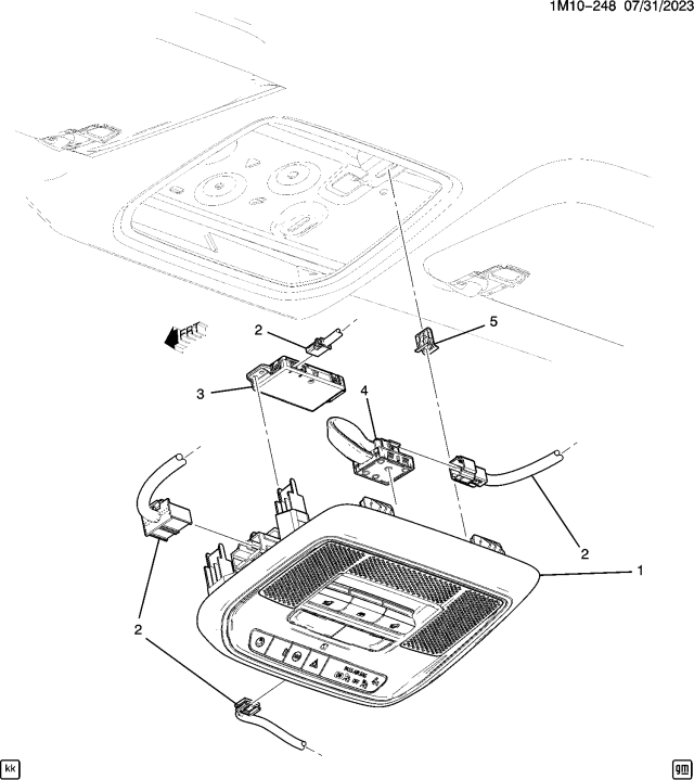 2024 Honda Prologue 5 Door EX AWD 1AT Roof Console Diagram 2