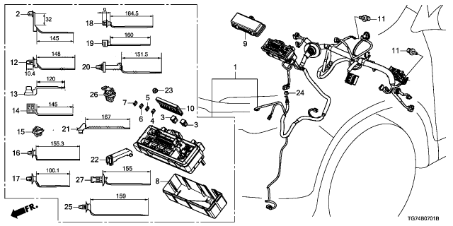 2022 Honda Pilot 5 Door Black Edition AWD 9AT Wire Harness Diagram 2
