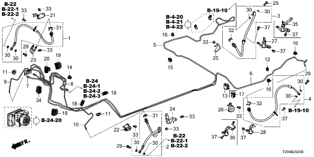 2025 Honda Civic HOSE SET, L- FR Diagram for 01465-T38-A00