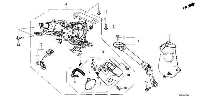 2025 Honda Ridgeline COLUMN, STEERING Diagram for 53282-T6Z-A50